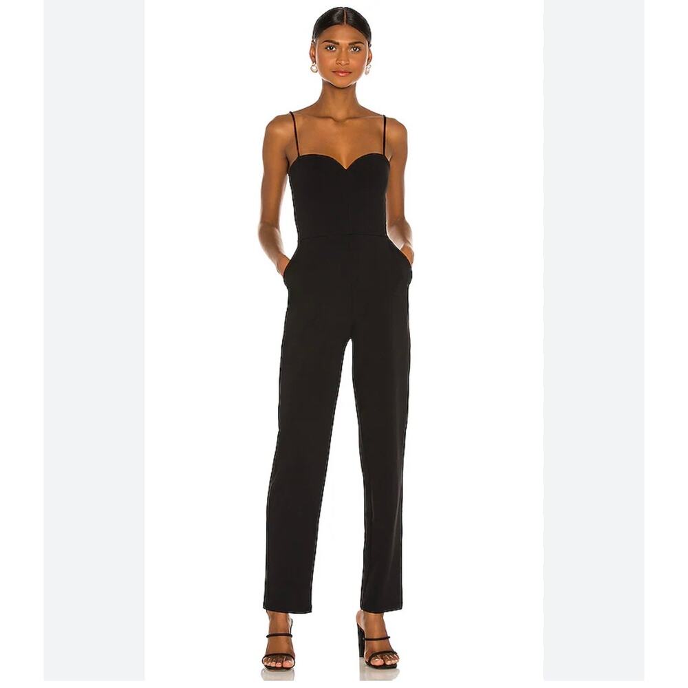 SUSANA MONACO Sweetheart String Jumpsuit Black Sz. M NWT